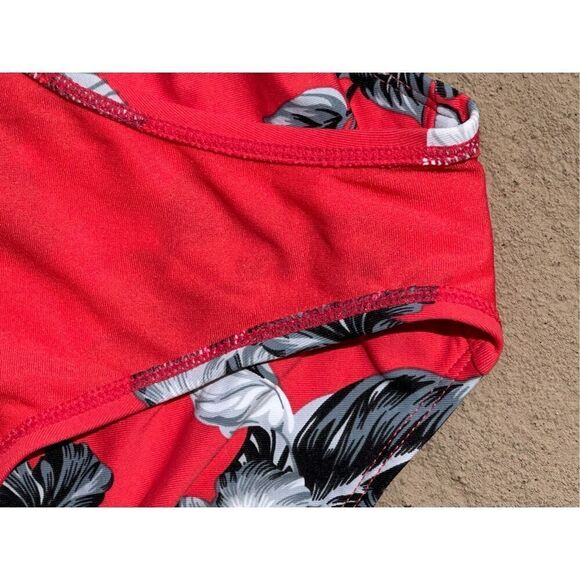 TOMMY BAHAMA Coral Hibiscus V-Neck One Piece Size 14 - Picture 6 of 11